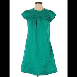 Calypso Teal Green Silk Short Sleeve Dress